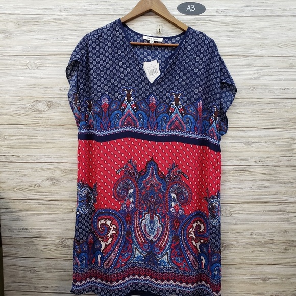 Black Rainn Dresses & Skirts - Black Rainn NWT 2 Piece Red Blue Shift Dress